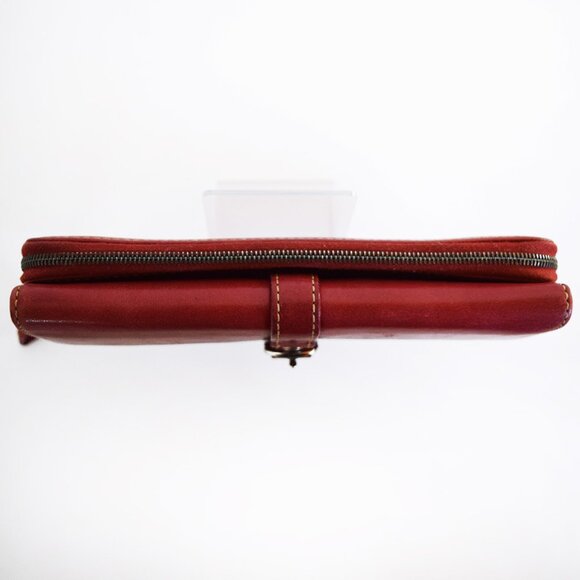 Coach Vintage Hamptons Red Leather Large Trifold Wallet with Buckle - Picture 15 of 15